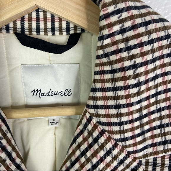 MADEWELL Padded Double Breasted Oversized Jacket in Plaid - Picture 7 of 9